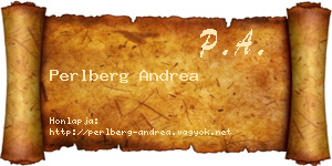 Perlberg Andrea névjegykártya